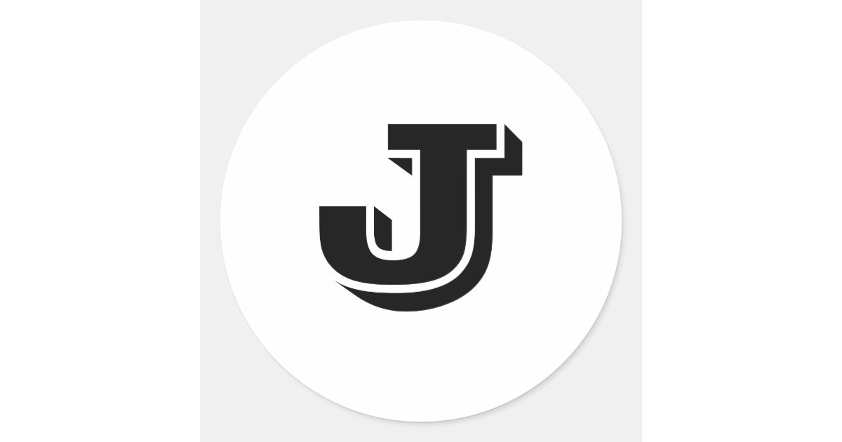 Large J Capital Letter J Large Round Stickers by Janz | Zazzle