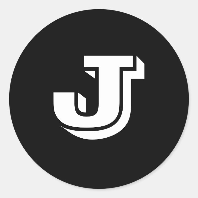 Capital Letter J Large Round Stickers by Janz (Front)