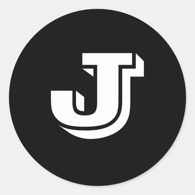 Capital Letter J Small Round Stickers by Janz (Front)
