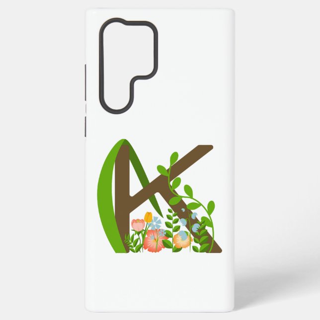 Capital letter K floral monogram Samsung Galaxy Case (Back)