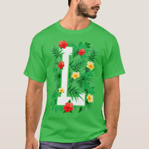 Capital Letter L Alphabet Monogram Initial Flower  T-Shirt