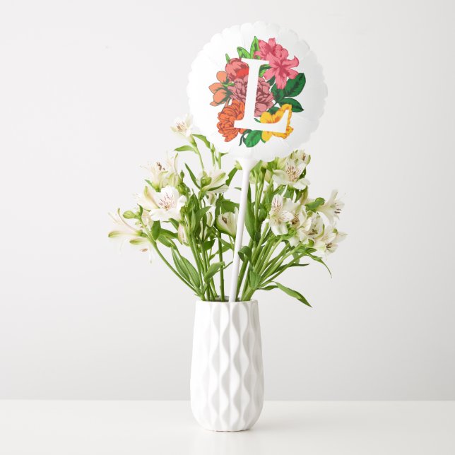 Capital letter L floral monogram Balloon (Vase)