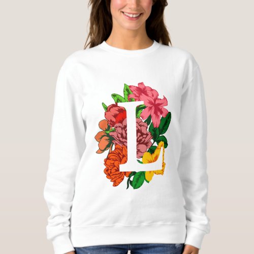 Capital letter L floral monogram Sweatshirt