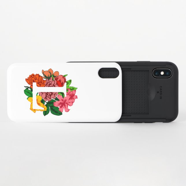 Capital letter L floral monogram Uncommon iPhone Case (Open)