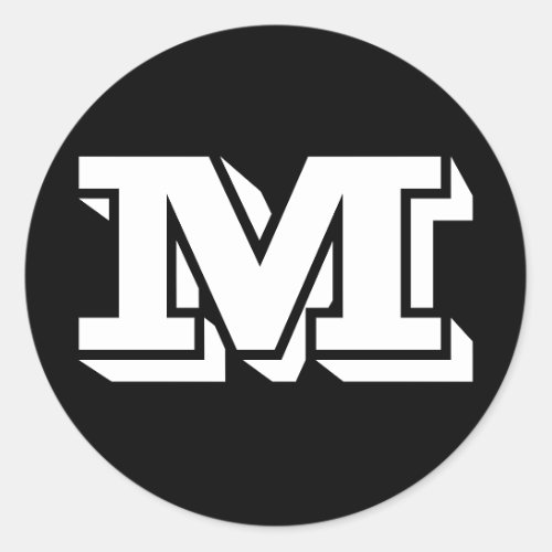 Capital Letter M Large Round Stickers by Janz