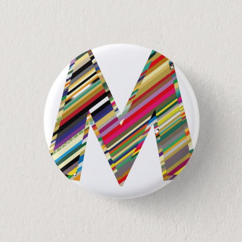 CAPITAL Letter M Multicolored Button
