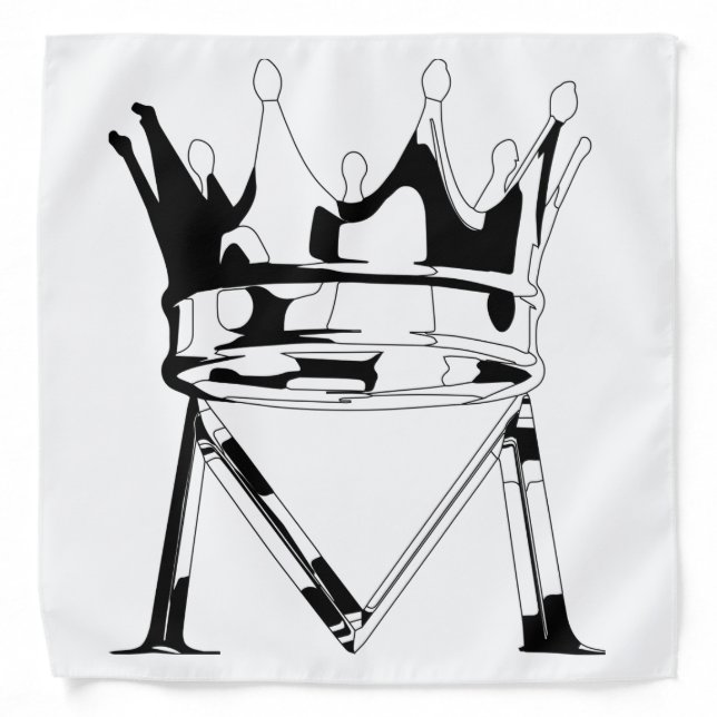 CAPITAL LETTER M WITH CROWN BLACK AND WHIT BANDANA (Front)