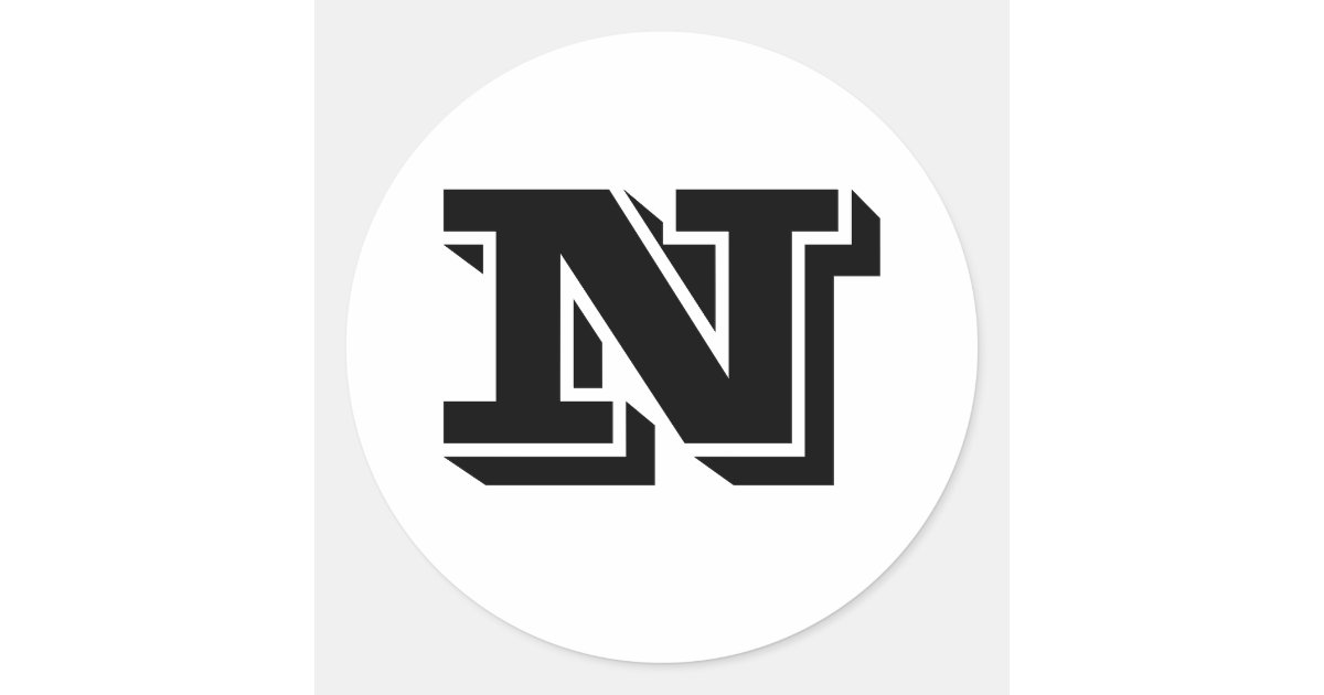 Capital Letter N Small Round Stickers By Janz Zazzle Com