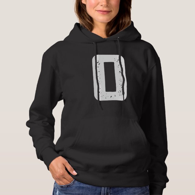 Capital Letter O Initial Monogram Grunge Font Alph Hoodie (Front)