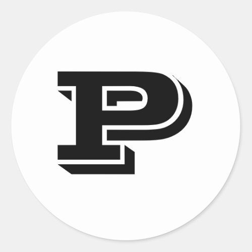 Capital Letter P Small Round Stickers by Janz