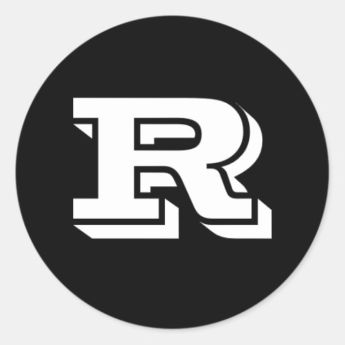 Capital Letter R Large Round Stickers by Janz