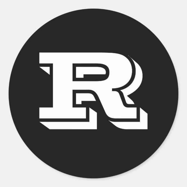 Capital Letter R Large Round Stickers by Janz (Front)