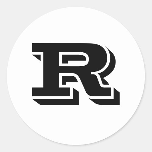 Capital Letter R Large Round Stickers by Janz