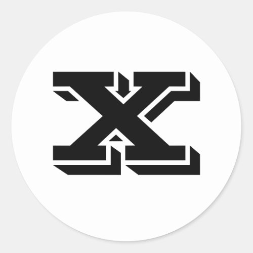 Capital Letter X Large Round Stickers by Janz