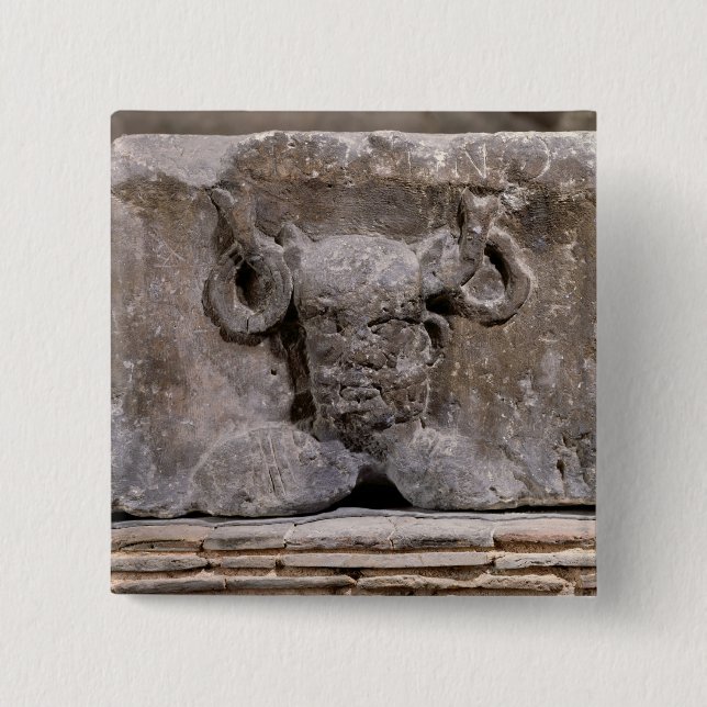Capital of the Nautes Pillar depicting Cernunnos Button (Front)
