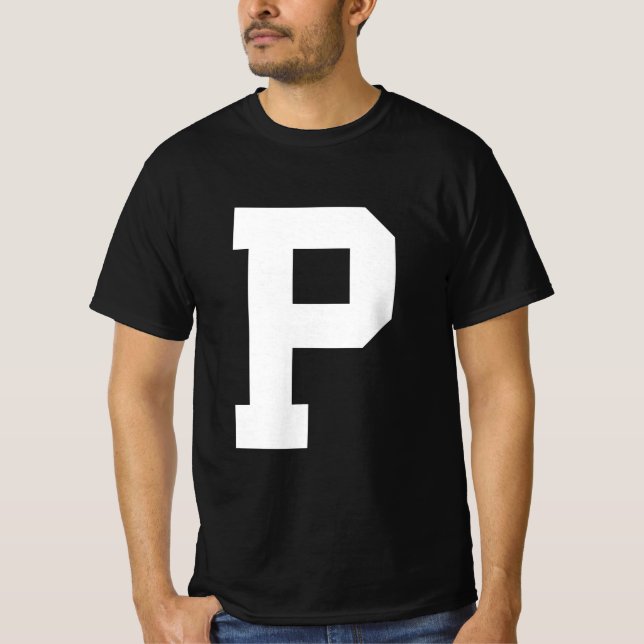 Capital P Alphabet Letters T-Shirt (Front)