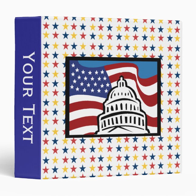 Capital With Stars 3 Ring Binder (Front/Spine)