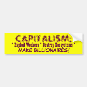 CAPITALISM bumpersticker Bumper Sticker