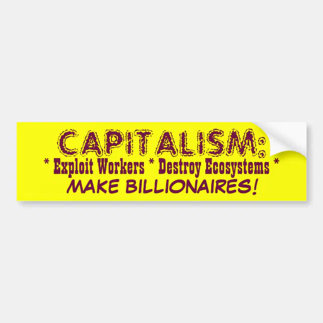 CAPITALISM bumpersticker Bumper Sticker | Zazzle