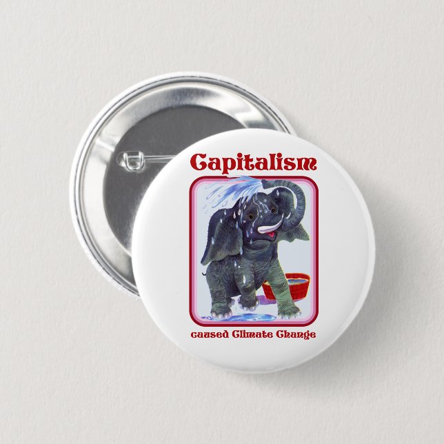 Capitalism caused Climate Change Button (Front & Back)