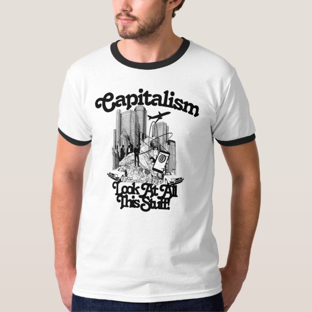 Capitalism is Disgusting Ringer T-Shirt (Front)