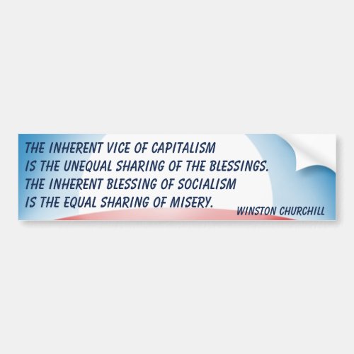 Capitalism v Socialism Churchill Bumper Sticker