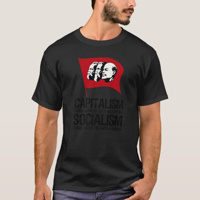 Capitalism Vs Socialism  Anti Communist  Pro Capit T-Shirt (Front)