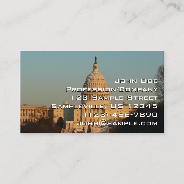 Capitol at Christmas Washington DC Holiday Business Card (Front)