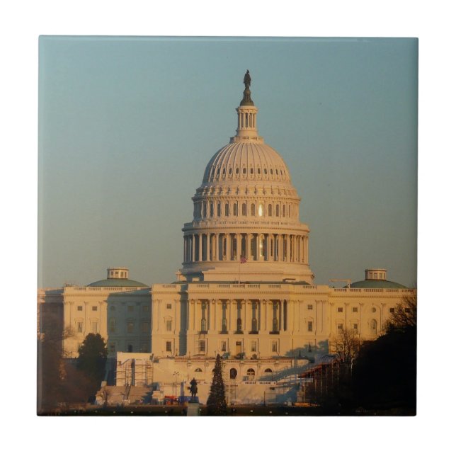 Capitol at Christmas Washington DC Holiday Ceramic Tile (Front)