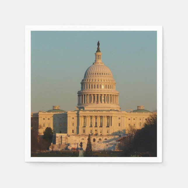 Capitol at Christmas Washington DC Holiday Napkins (Front)