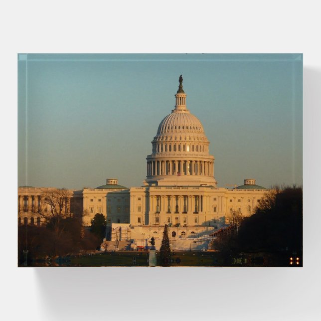 Capitol at Christmas Washington DC Holiday Paperweight (Front)