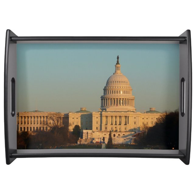 Capitol at Christmas Washington DC Holiday Serving Tray (Front)
