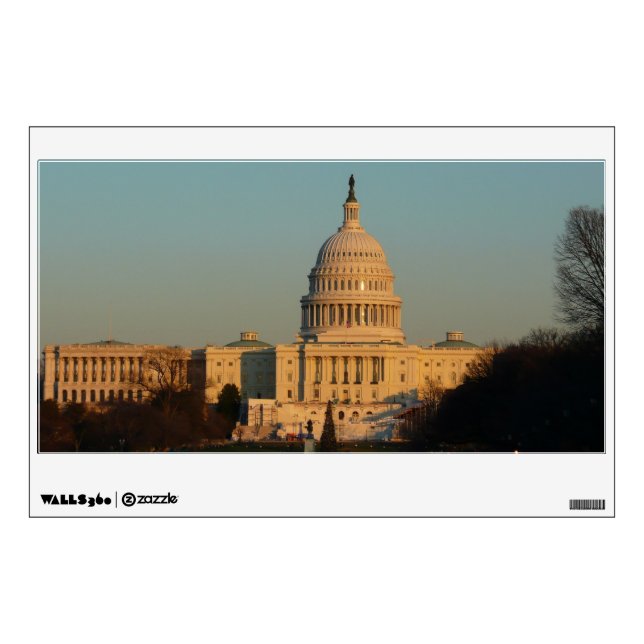 Capitol at Christmas Washington DC Holiday Wall Sticker (Front)