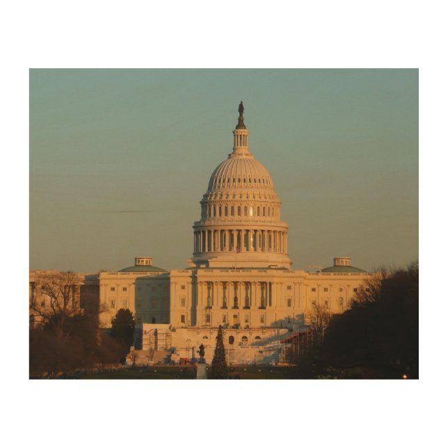 Capitol at Christmas Washington DC Holiday Wood Wall Art (Front)