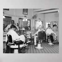 Capitol Barber Shop, 1938 Vintage Photo