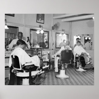 Capitol Barber Shop, 1938 Vintage Photo Poster
