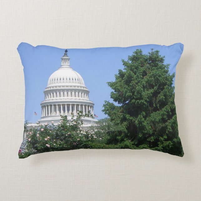 Capitol Building from Bartholdi Park Accent Pillow (Front)