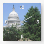 Capitol Building from Bartholdi Park Square Wall Clock