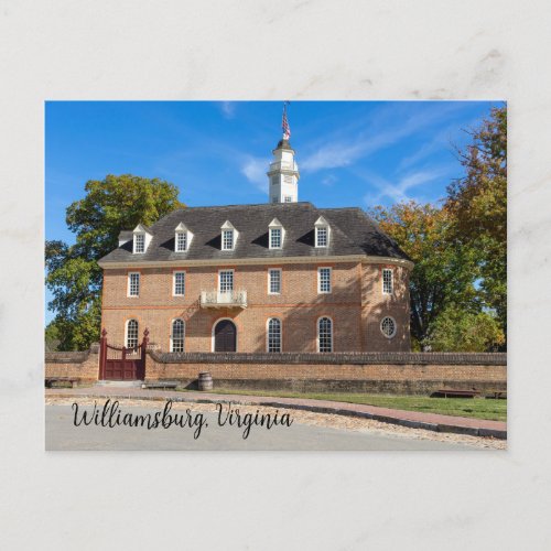 Capitol building in Colonial Williamsburg Postcard