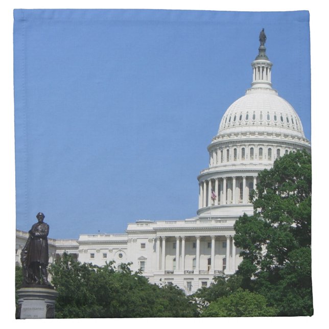 Capitol Building in Washington DC Cloth Napkin (Front)