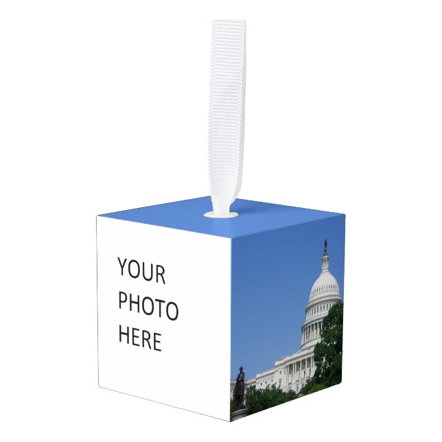 Capitol Building in Washington DC Cube Ornament (Front Angled)