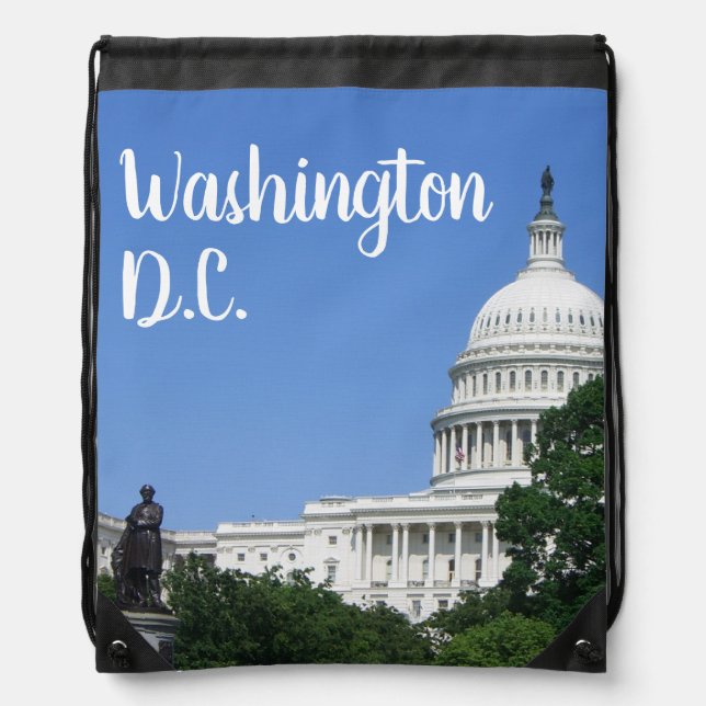 Capitol Building in Washington DC Drawstring Bag (Front)