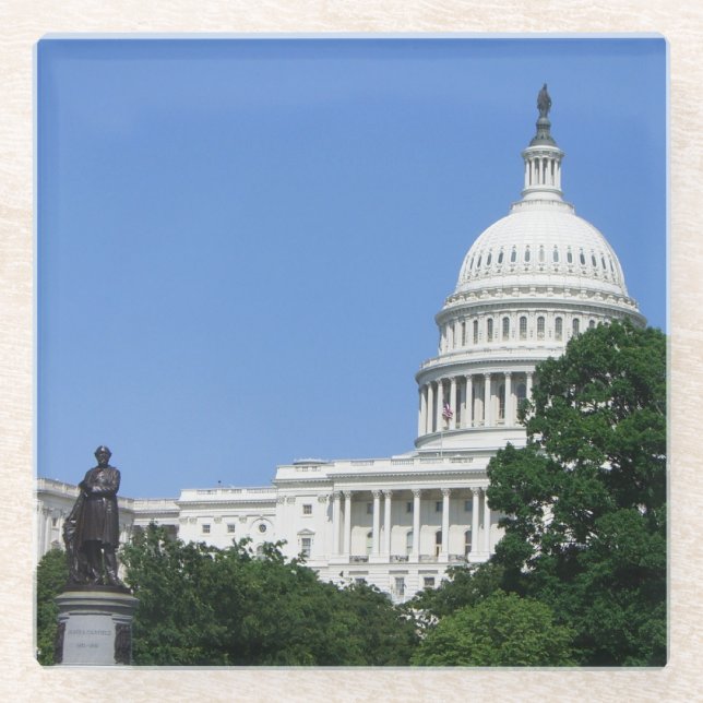 Capitol Building in Washington DC Glass Coaster (Front)