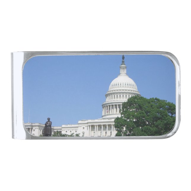 Capitol Building in Washington DC Silver Finish Money Clip (Front)