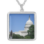 Capitol Building in Washington DC Silver Plated Necklace