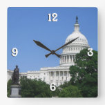 Capitol Building in Washington DC Square Wall Clock
