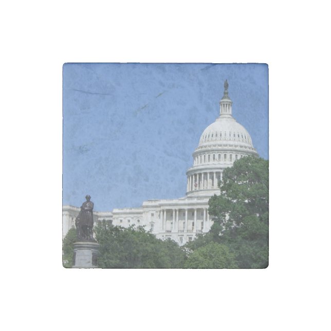 Capitol Building in Washington DC Stone Magnet (Front)