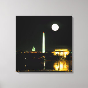 Capitol Building, Lincoln Memorial, Washington Canvas Print
