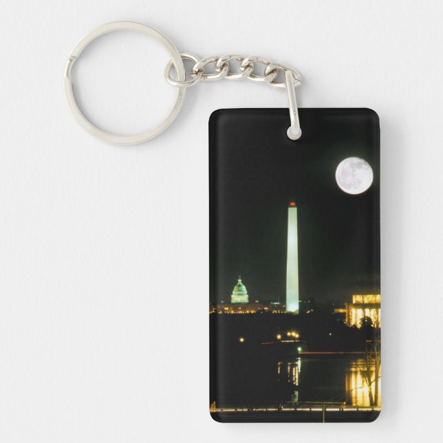 Capitol Building, Lincoln Memorial, Washington Keychain (Front)