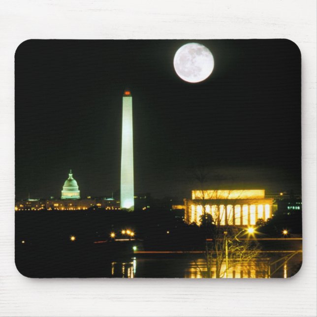 Capitol Building, Lincoln Memorial, Washington Mouse Pad (Front)